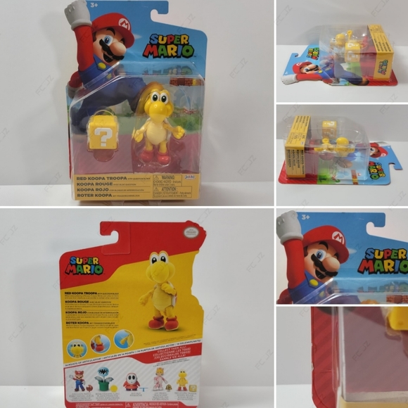 Jakks Pacific x Super Mario - 4" Complete Set (Koopa/Mario/Peach/Plant/Shy) NEW